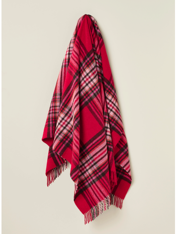 St Ives Design Pure New Wool throw in Red by RoseMill. 